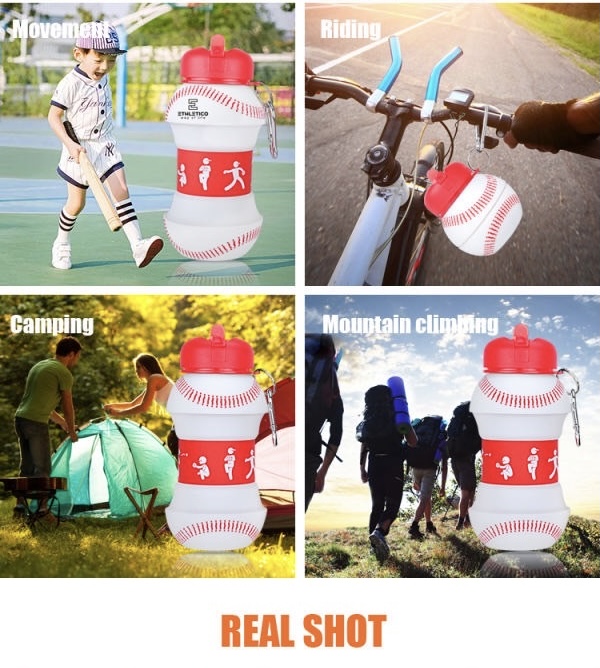 Collapsible Water Bottle | Cute Water Bottle | Foldable Trendy Water Bottle | Baseball Edition | - Image 11