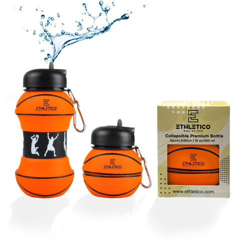 Collapsible Basketball Shaped Water Bottle